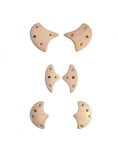 Wooden Small Axe Crimps - 6 symmetrische Klettergriffe aus Holz - Leisten 2