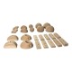 Symmetric Wood Holds - 24 Symmetric Wood Climbing Holds