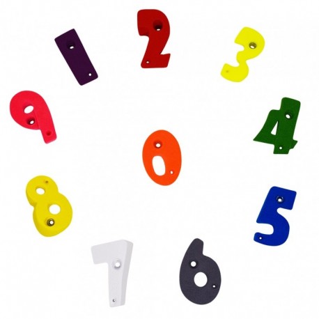 Children's climbing holds: Numbers from 0 to 9